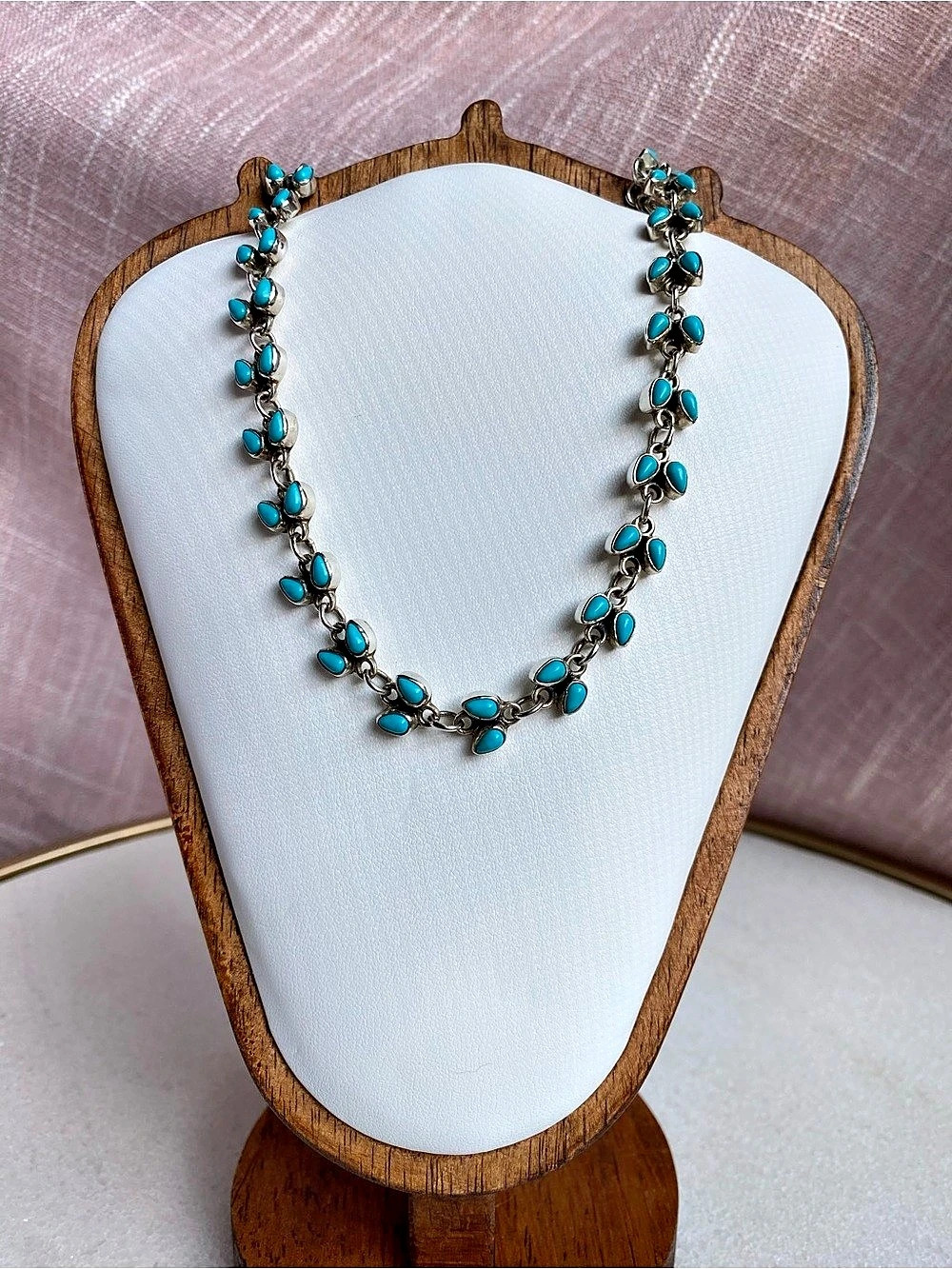 Turquoise Collar Necklace in Solid Sterling Silver